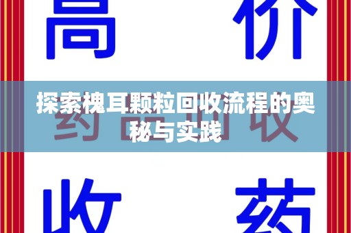 上饶探索槐耳颗粒回收流程的奥秘与实践